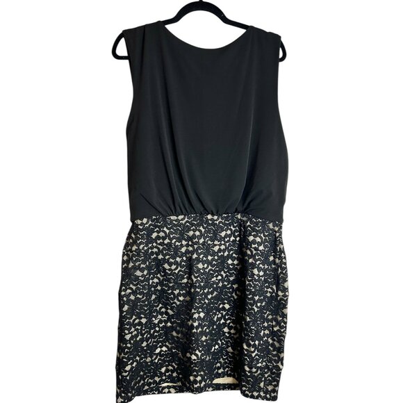 Enfocus Studio Black Stretch Cocktail Dress • Women’s 20W Lace Skirt Nude Lined - Picture 2 of 5